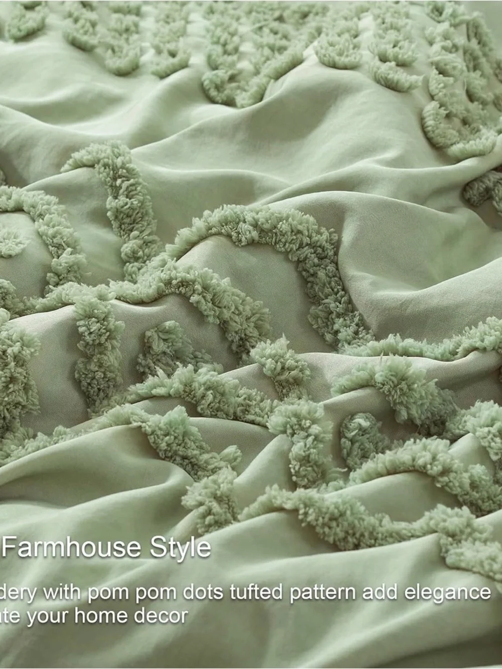Textured GREEN Comforter Set - Cozy Bedding NEW